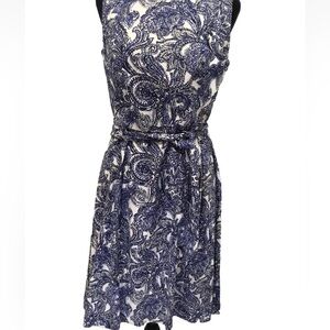 Anne Klein Navy and White Paisley Mini Dress 2